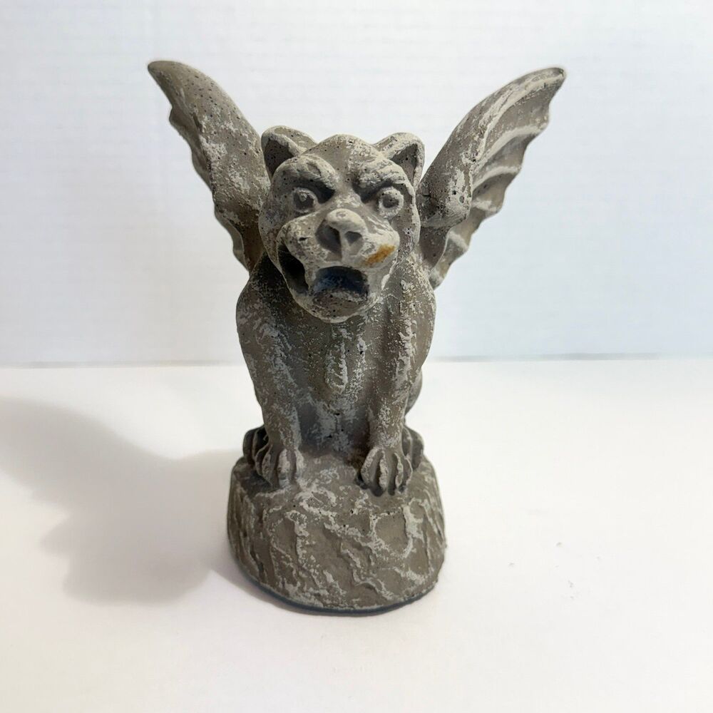 Vintage Gargoyle 6” Stone Statue Candle Holder - House Parts Made In The U.S.A